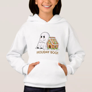 Cute Ghost & Gingerbread House Kids Hoodie