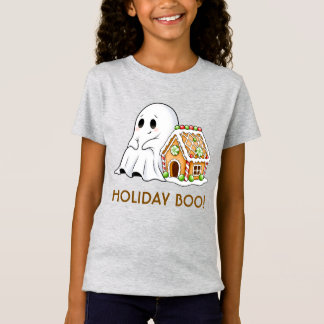 Cute Ghost & Gingerbread House Kids T-Shirt