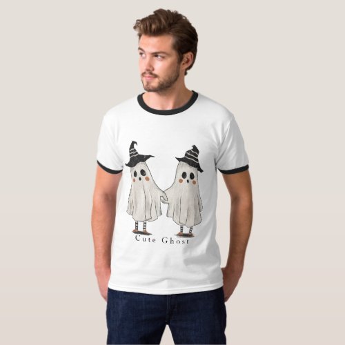 Cute Ghost Graphic T_Shirt