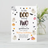 Cute Ghost Halloween 2nd Birthday Party Invitation (Standing Front)