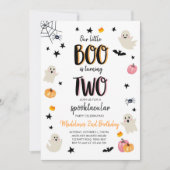 Cute Ghost Halloween 2nd Birthday Party Invitation (Front)