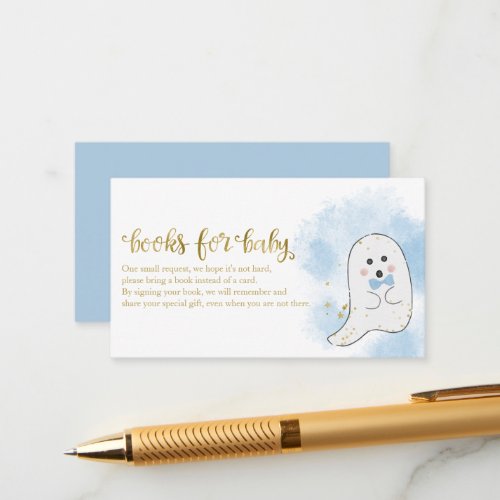 Cute Ghost Halloween Baby Shower Books For Baby En Enclosure Card