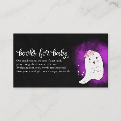 Cute Ghost Halloween Baby Shower Books For Baby En Enclosure Card