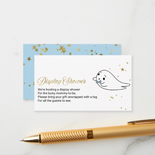 Cute Ghost Halloween Baby Shower Display Shower  E Enclosure Card