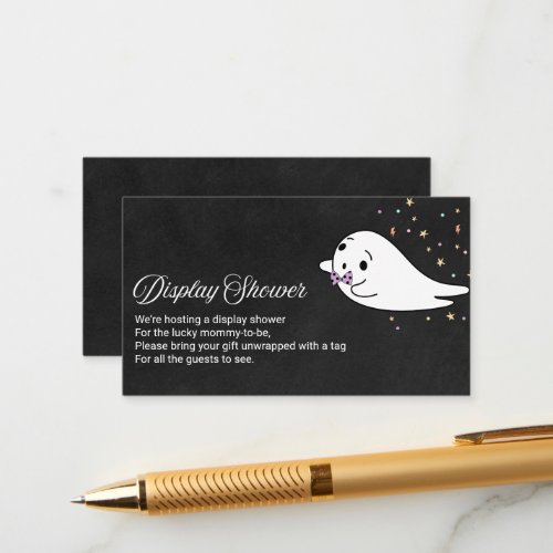 Cute Ghost Halloween Baby Shower Display Shower  E Enclosure Card