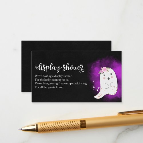 Cute Ghost Halloween Baby Shower Display Shower En Enclosure Card