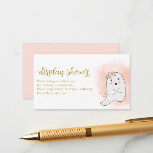 Cute Ghost Halloween Baby Shower Display Shower Enclosure Card