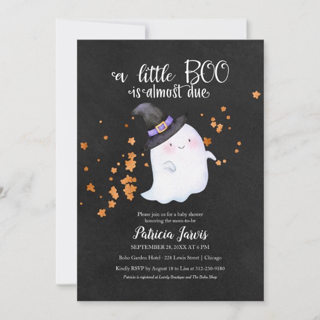 Cute Ghost Halloween Baby Shower Invitation (Front)