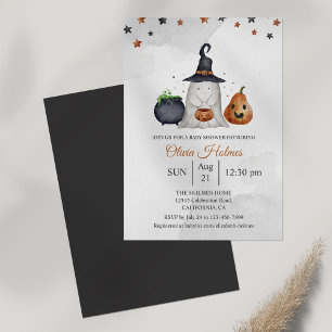 Cute Ghost Halloween Baby Shower Invitation