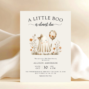 Cute Ghost Halloween Baby Shower Invitation