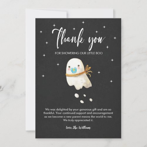 Cute Ghost Halloween Baby Shower Thank you Card