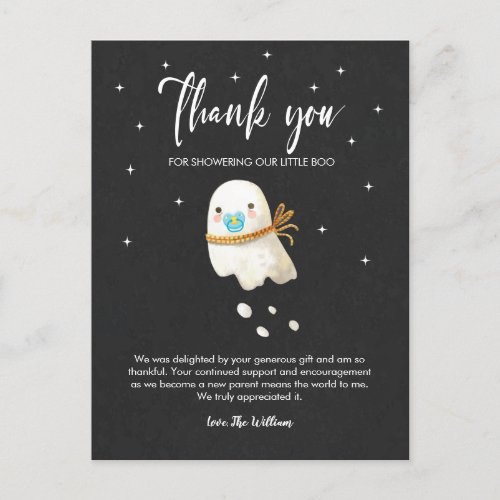 Cute Ghost Halloween Baby Shower Thank you Card