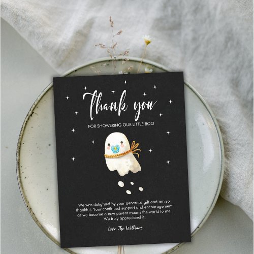 Cute Ghost Halloween Baby Shower Thank you Card