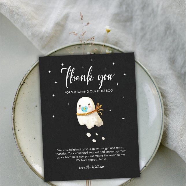 Cute Ghost Halloween Baby Shower Thank you Card (Cute Ghost Halloween Baby Shower Thank you Card)