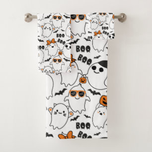 Cute Ghost Halloween Bath Towel Set