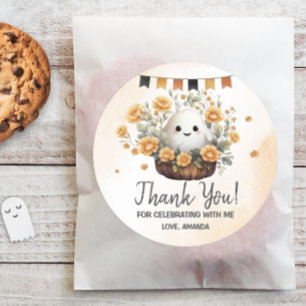 Cute Ghost Halloween Birthday Classic Round Sticker