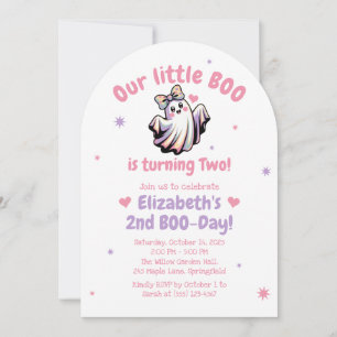 Cute Ghost Halloween Birthday Invitation