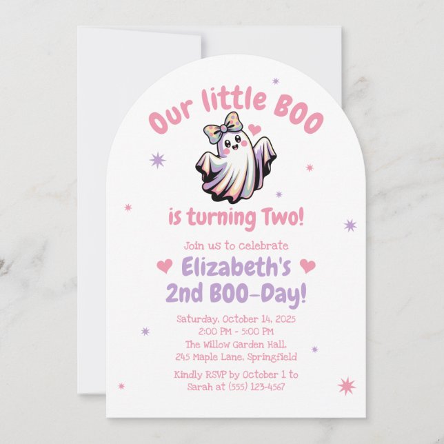 Cute Ghost Halloween Birthday Invitation (Front)