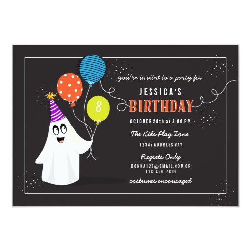 Ghost Birthday Invitations 2