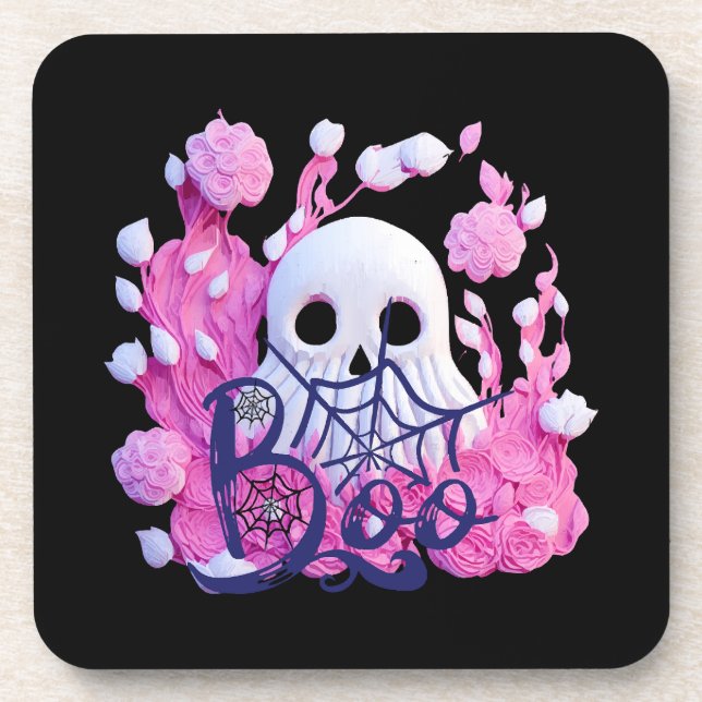 cute ghost Halloween boo pack  Beverage Coaster (Front)