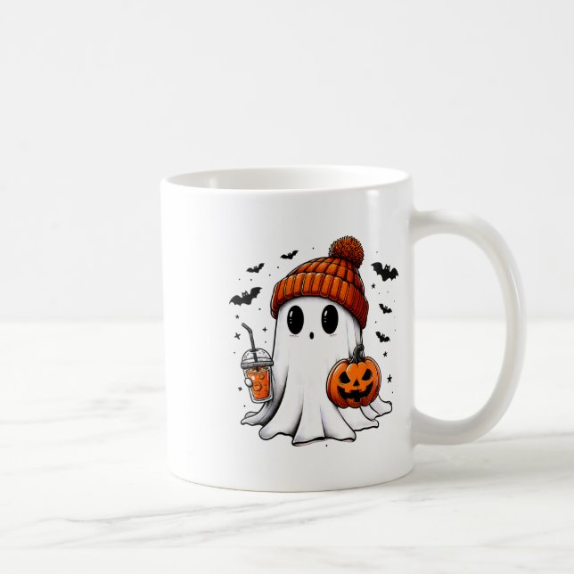 Cute Ghost Halloween Bougie Ghost Coffee Lover Spo Mug (Right)