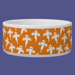Cute Ghost Halloween Bowl<br><div class="desc">Lots of little white ghosts on an orange background.  A fun pattern for those who like cute and spooky things. Particularly good for Halloween. Original art by Nic Squirrell.</div>