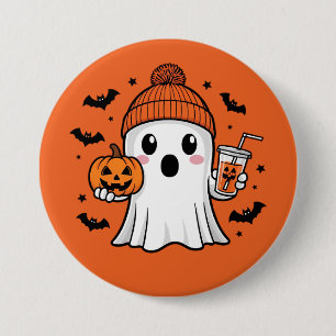 Cute Ghost Halloween Button
