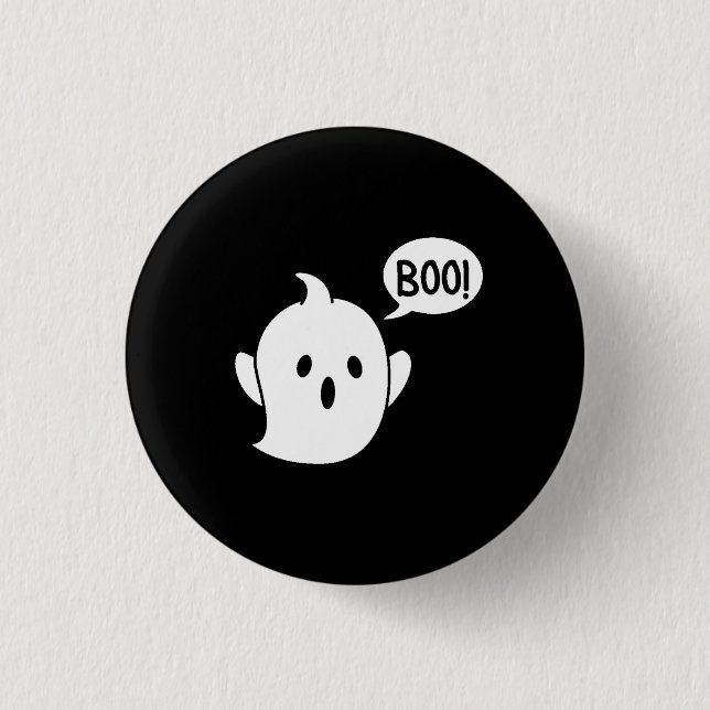 Cute Ghost Halloween Button (Front)