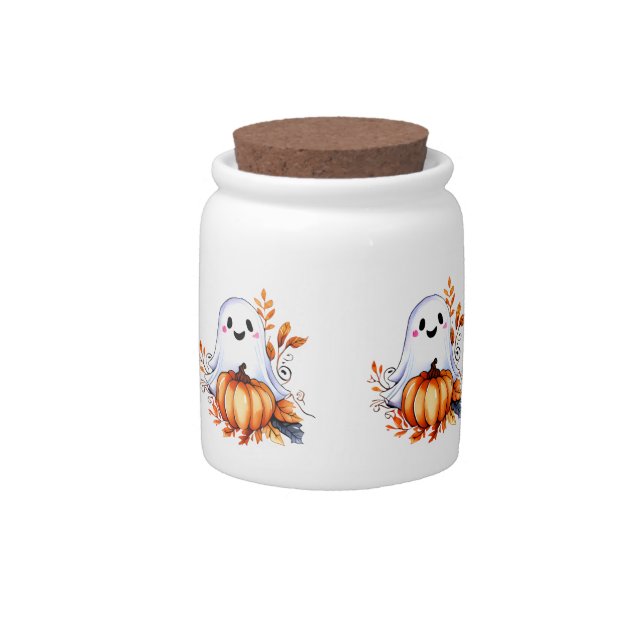Cute Ghost Halloween Candy Jar (Front)