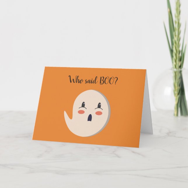 Cute Ghost Halloween Card (Front)