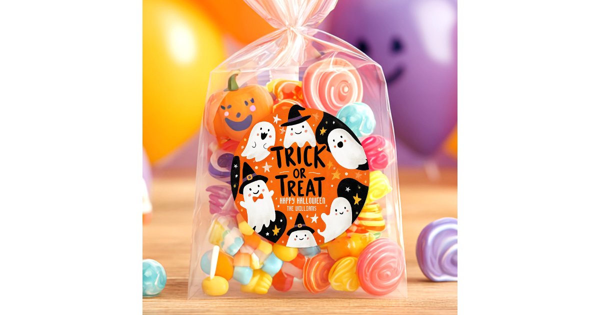 Cute Ghost Halloween Classic Round Sticker | Zazzle