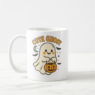 Cute Ghost Halloween Coffee Mug Design