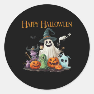 Cute Ghost Halloween Costume Happy Halloween Ghost Classic Round Sticker