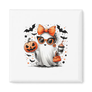 Cute Ghost Halloween Diva Cartoon Sungles Handg  Magnet