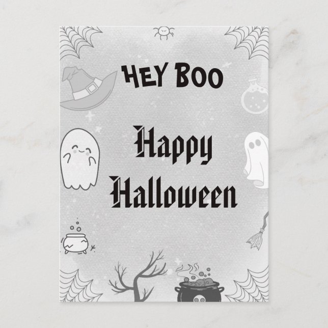 Cute Ghost Halloween Holiday Postcard  (Front)