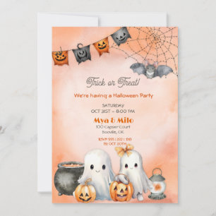 Cute Ghost Halloween Invitation