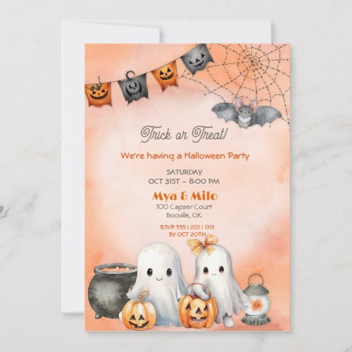 Cute Ghost Halloween  Invitation