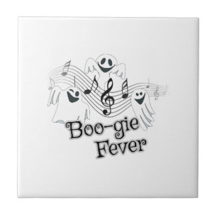 Cute Ghost Halloween Music Ceramic Tile