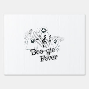 Cute Ghost Halloween Music Sign