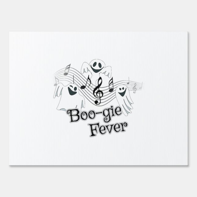 Cute Ghost Halloween Music Sign (Front)