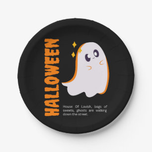 Cute Ghost Halloween Paper Plate Kawaii Spooky