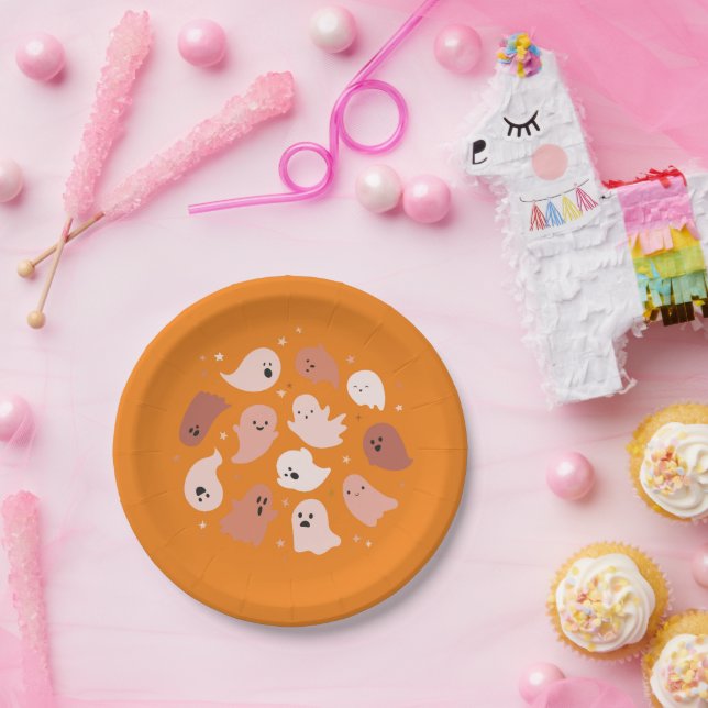 Cute Ghost Halloween Paper Plates (Party)