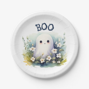 Cute Ghost Halloween Paper Plates