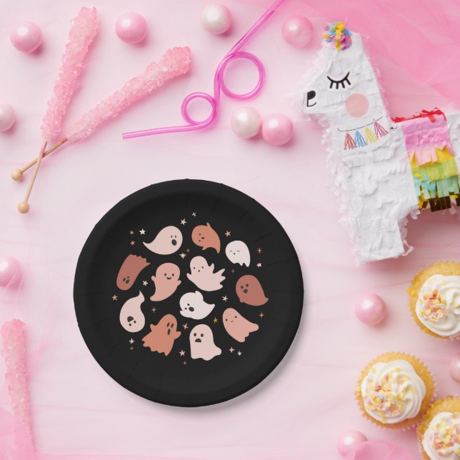 Cute Ghost Halloween Paper Plates (Party)
