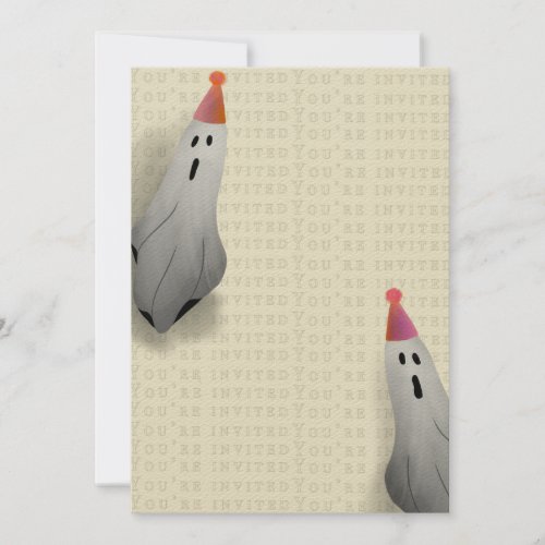 Cute Ghost Halloween Party Invitation