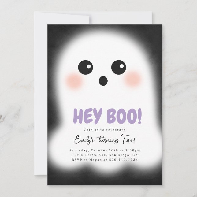 Cute Ghost Halloween Party Invitation (Front)