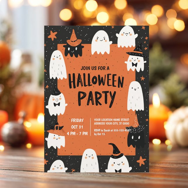 Cute Ghost Halloween Party Invitation (Creator Uploaded)