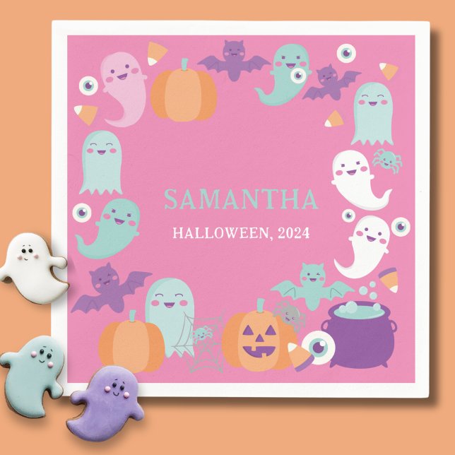 Cute ghost halloween party napkins (Creator Uploaded)