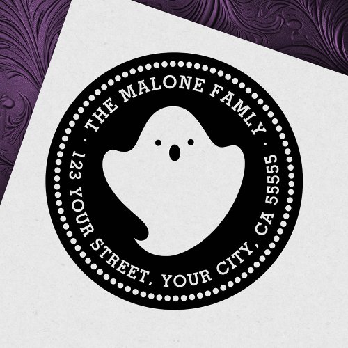 Cute ghost Halloween return address Rubber Stamp