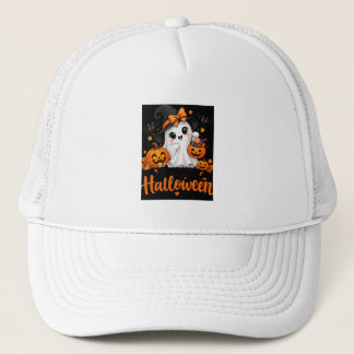 Cute Ghost Halloween Shirt – Happy Halloween Pumpk Trucker Hat